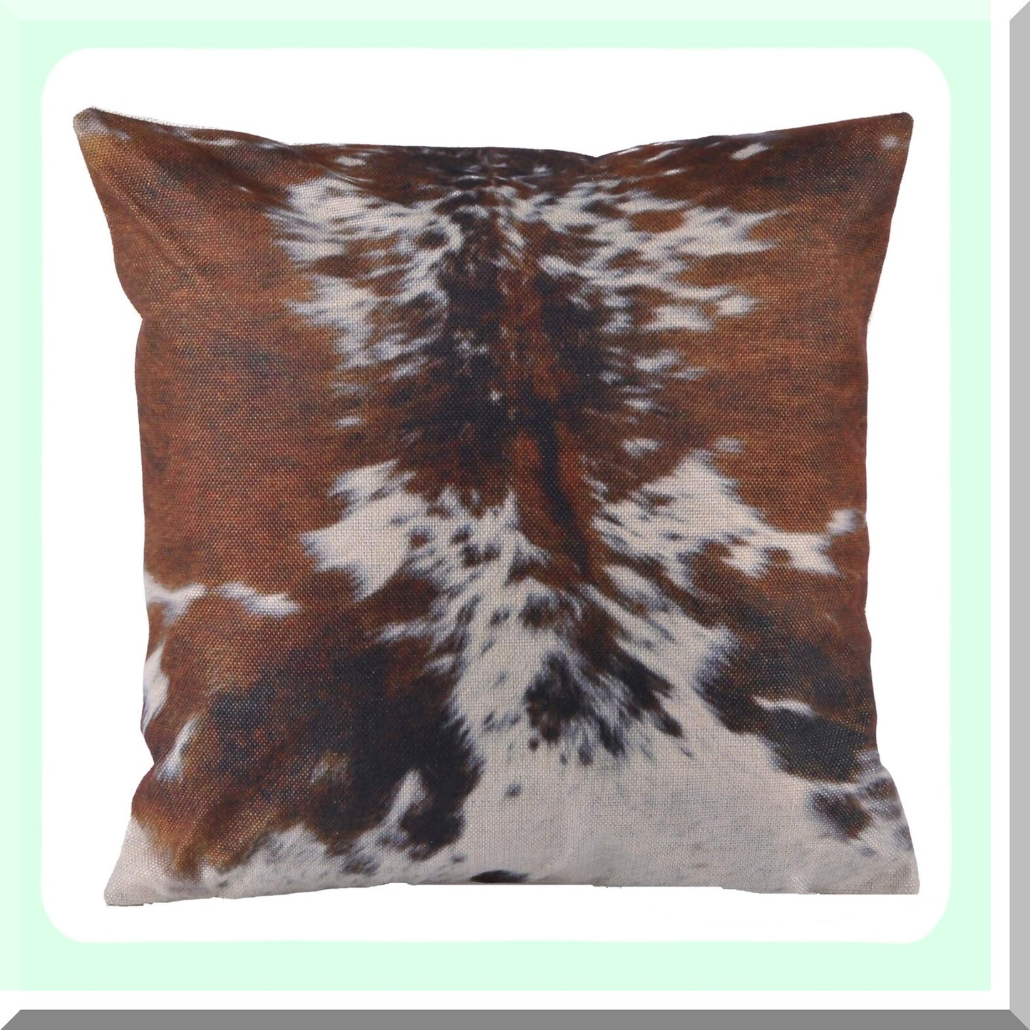 Cowhide Tricolor Throw Pillow Set - 18x18 Inch Western Leather Cushion Cover - Decorative Southwestern Home Decor - Fall Winter Autumn Accent Pillows - Set of 2