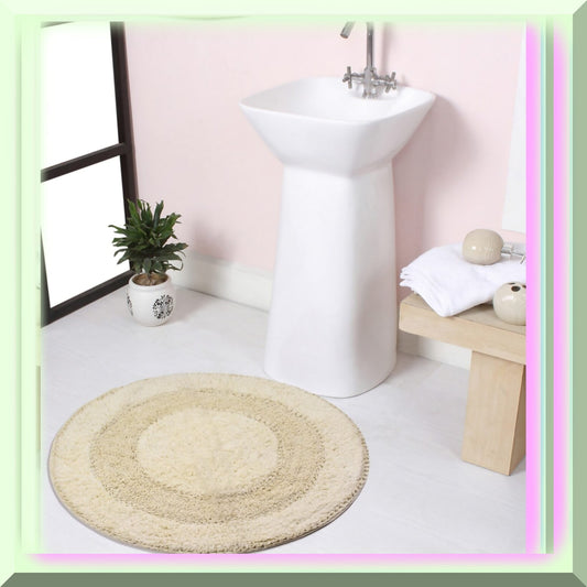 Radiant Collection Ivory Cotton Bathroom Rug Set