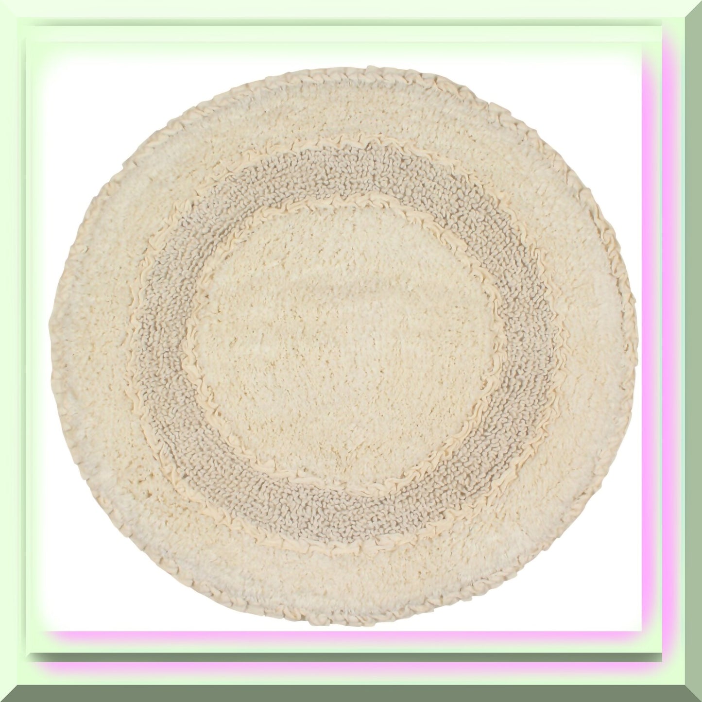 Radiant Collection Ivory Cotton Bathroom Rug Set