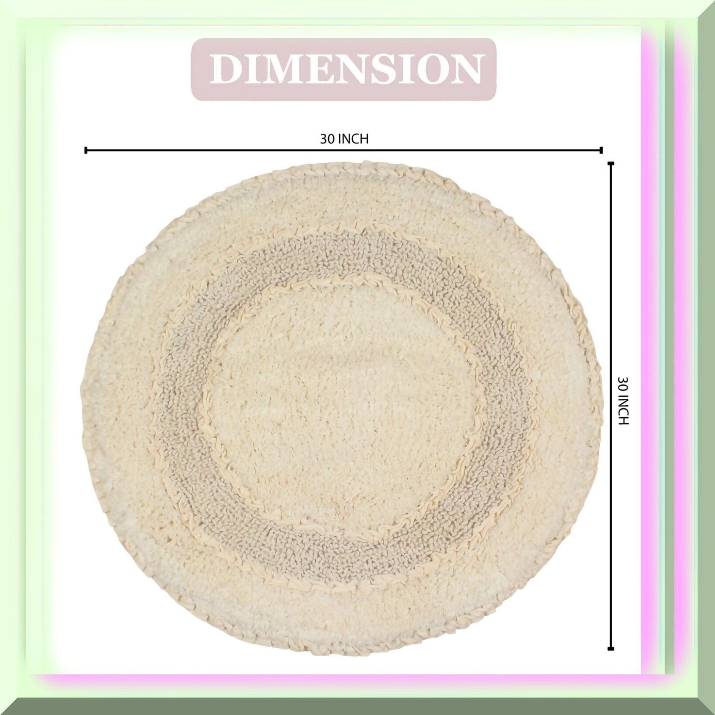 Radiant Collection Ivory Cotton Bathroom Rug Set