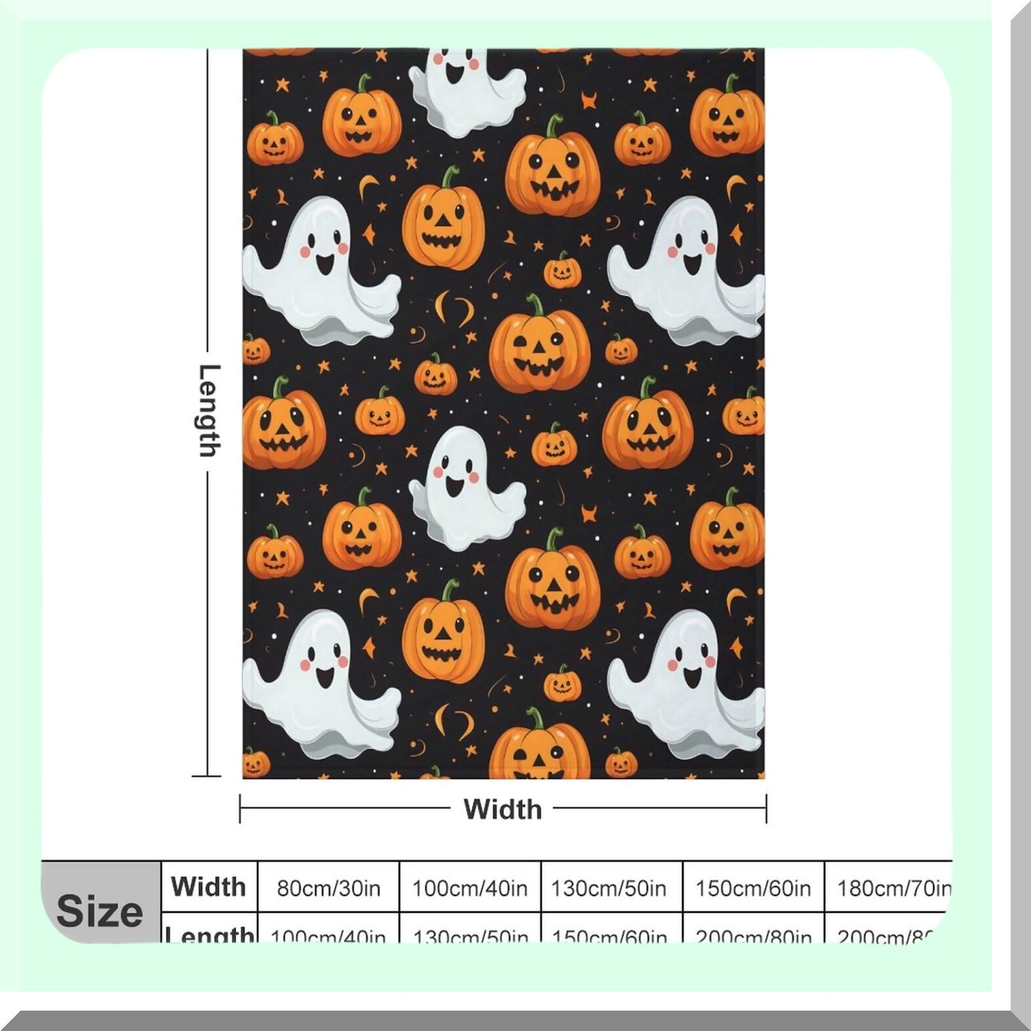 CozyPumpkin Flannel Fleece Blanket - Soft, Warm, Fluffy Plush Throw with Spider Webs, Black Bats & Decorated Pumpkins Print for Bed, Couch, Chair, Living Room (40x30in)