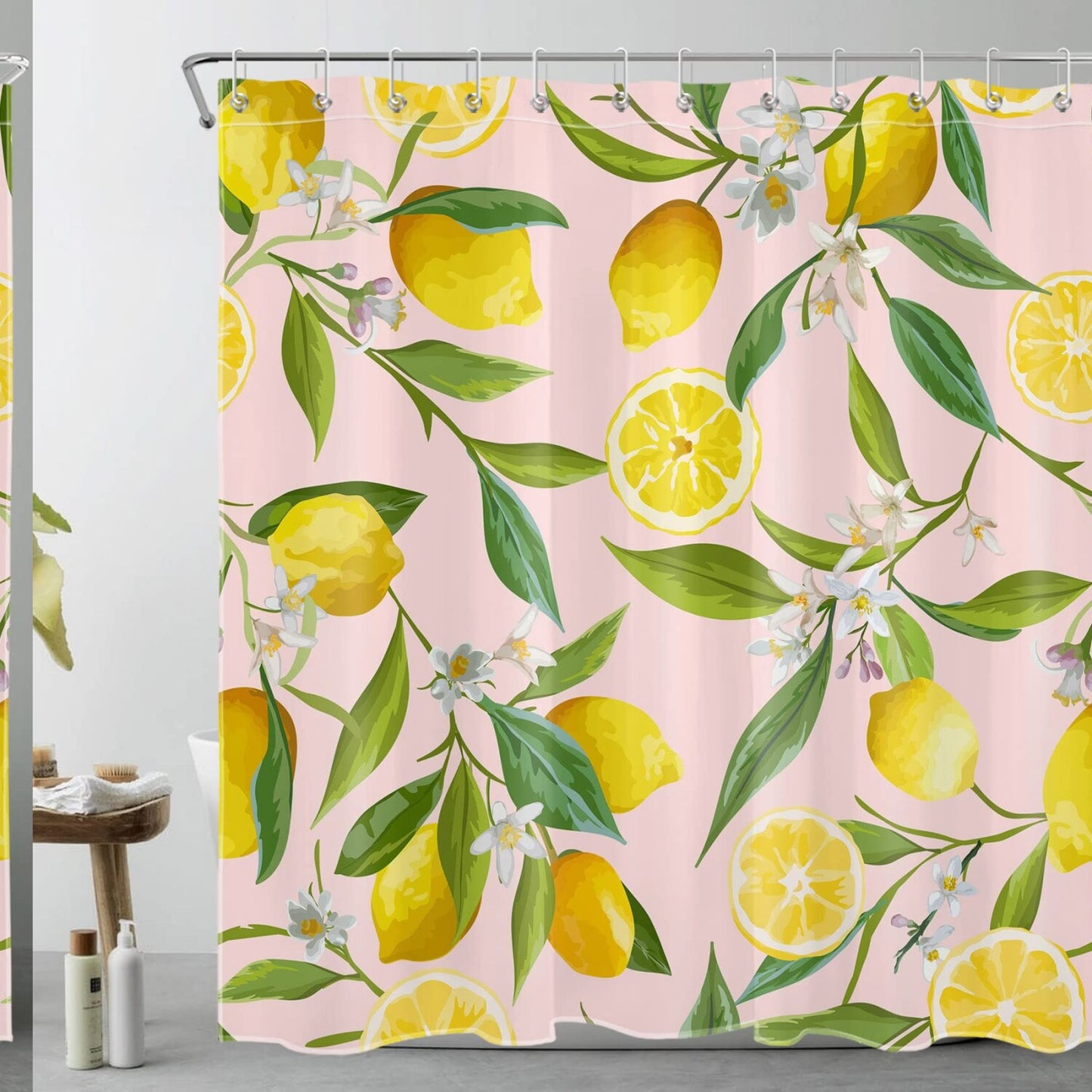 Yellow Lemon Shower Curtain 72x72 inch