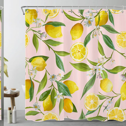 Yellow Lemon Shower Curtain 72x72 inch