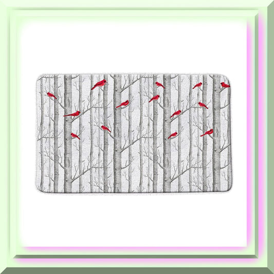 Tree Bird Bath Mat 17.8x29.5 Inch