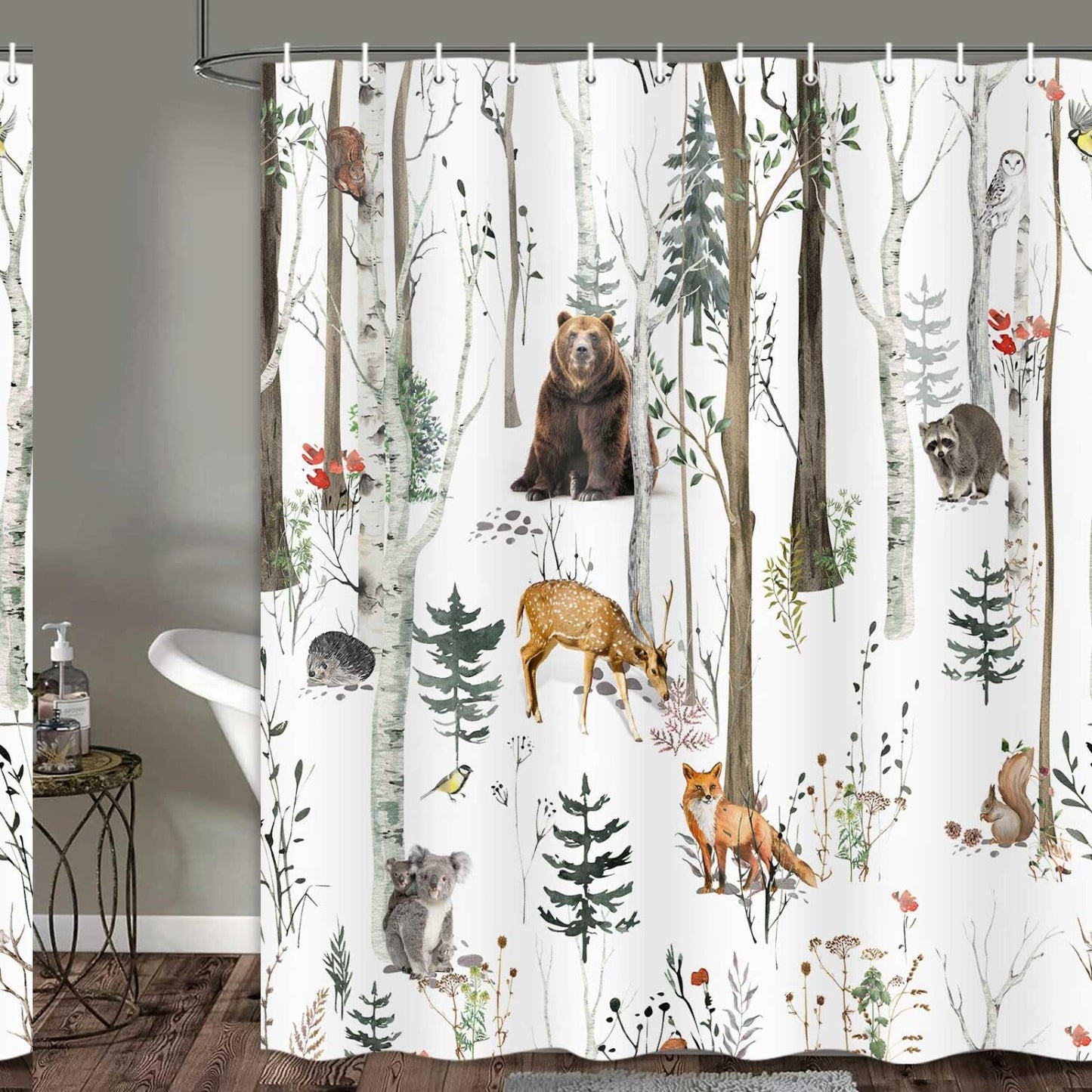 Rustic Forest Shower Curtain 70x70 Inch
