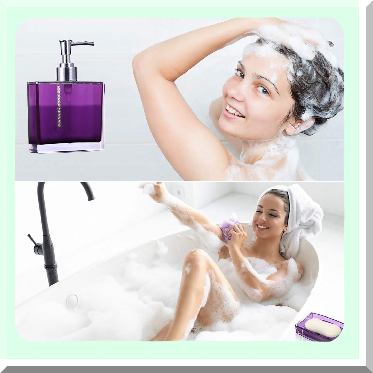 Purple 5-Piece Acrylic Bathroom Accessories Set