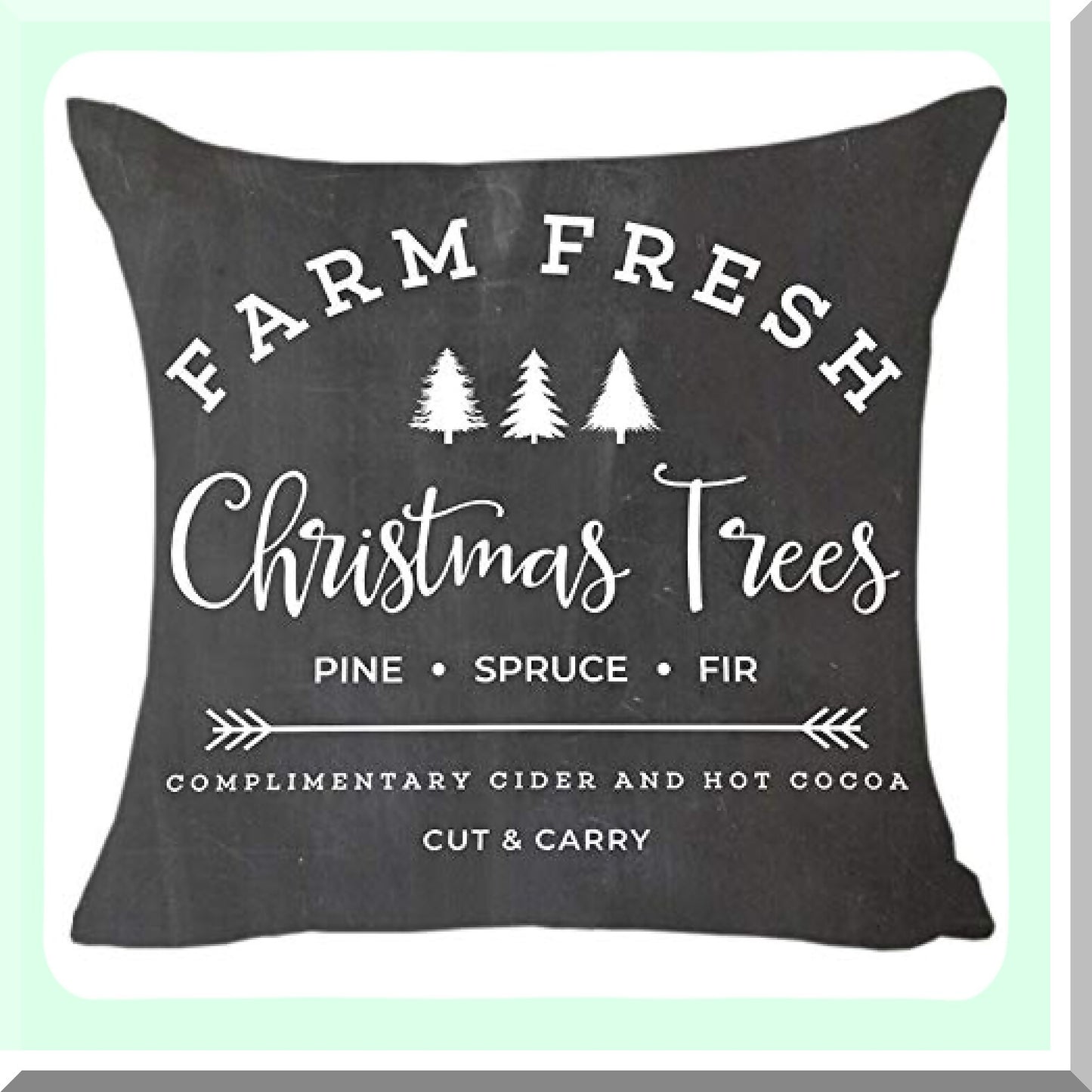 Fresh Farmhouse Tree Decor Pillow Cover Set - 18x18 Inch Sofa Cushion Case, Black Throw Pillows - Rustic Home Accent for Living Room