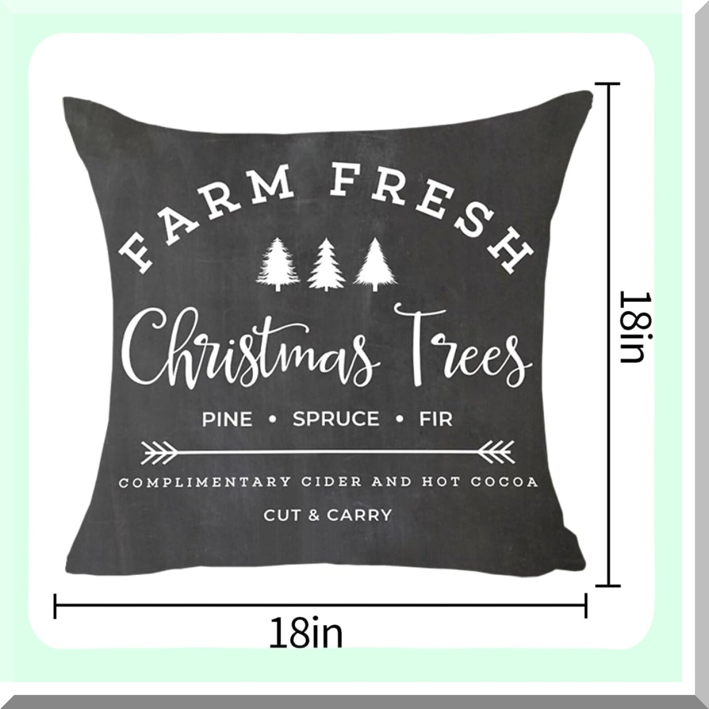 Fresh Farmhouse Tree Decor Pillow Cover Set - 18x18 Inch Sofa Cushion Case, Black Throw Pillows - Rustic Home Accent for Living Room
