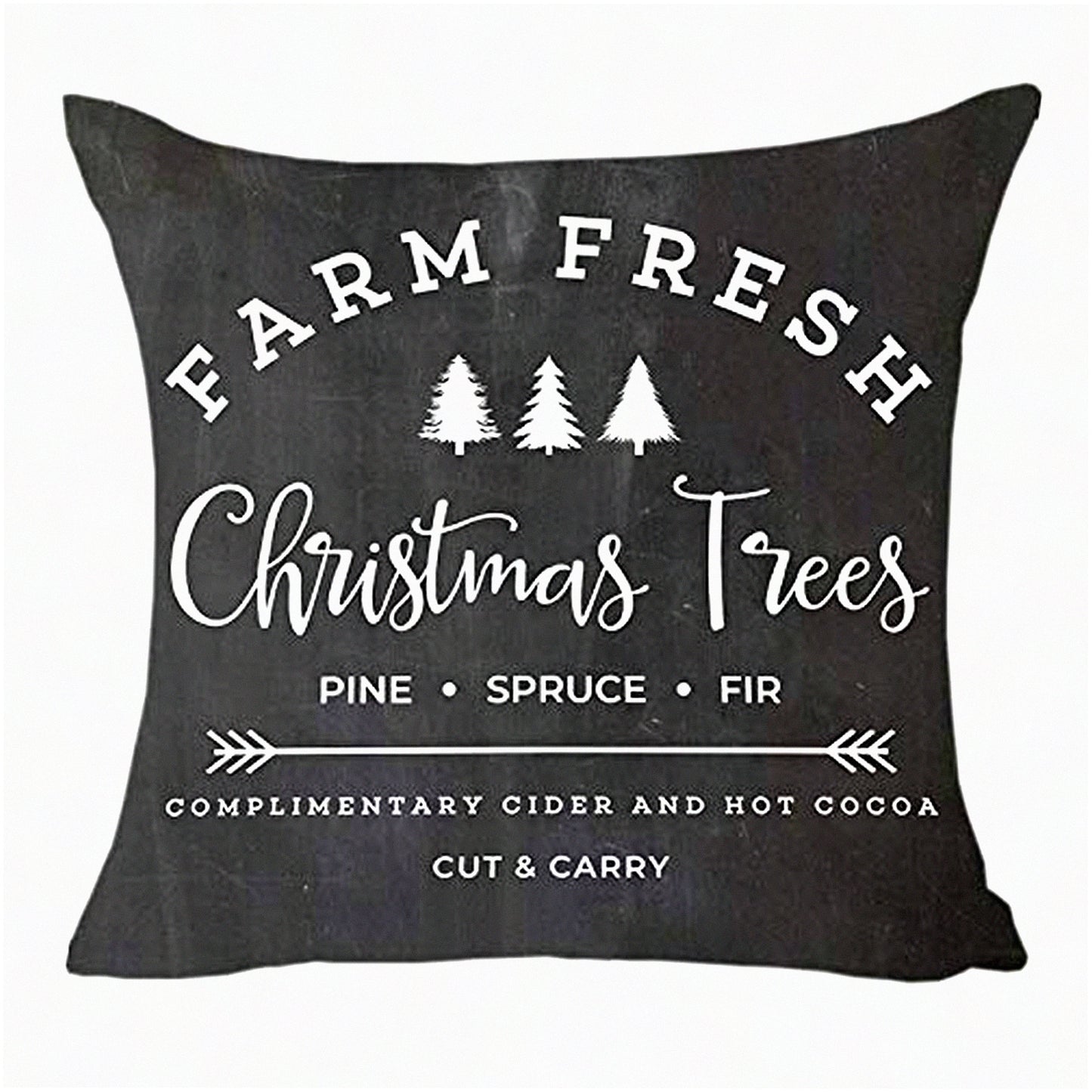 Fresh Farmhouse Tree Decor Pillow Cover Set - 18x18 Inch Sofa Cushion Case, Black Throw Pillows - Rustic Home Accent for Living Room