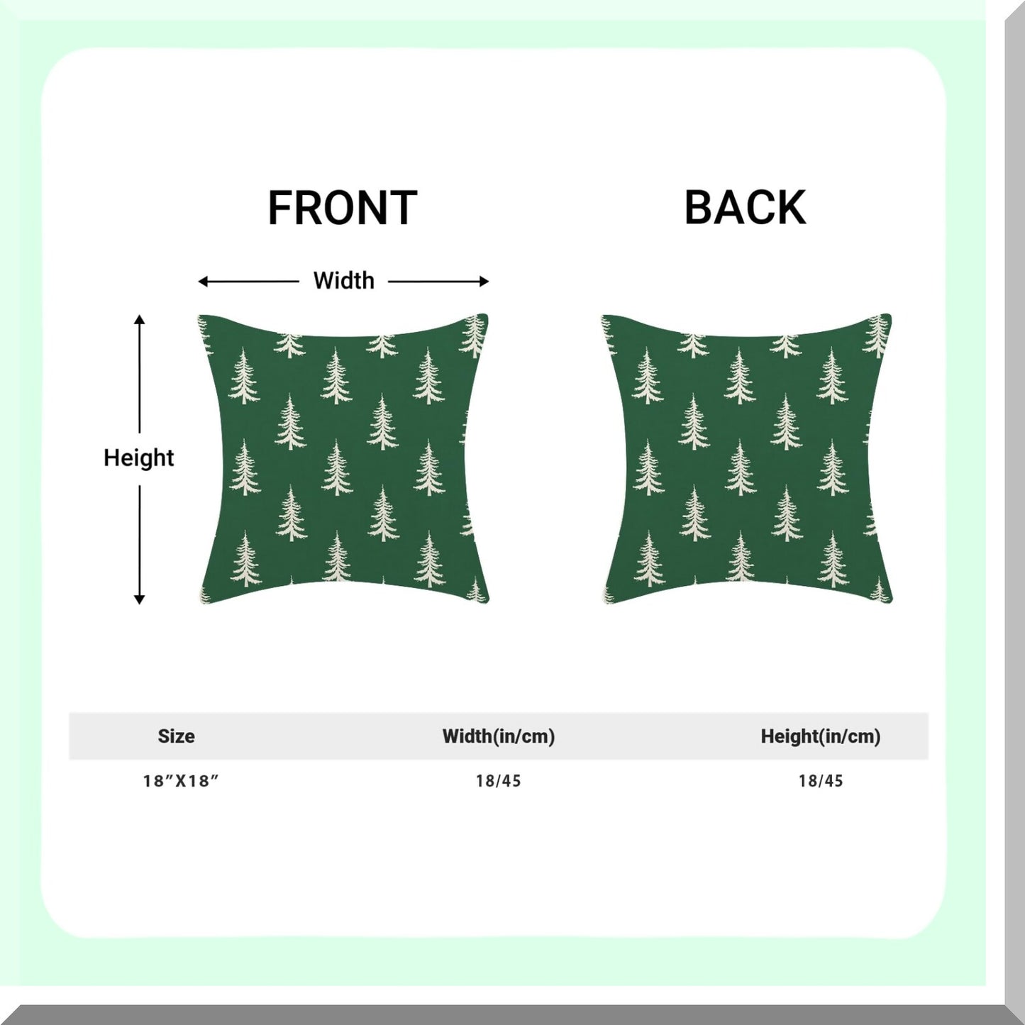 Winter Wonderland Pillow Covers - Set of 2 Green Christmas Tree Decorations Throw Pillow Covers. Perfect for Outdoor Holiday Farmhouse Decor. Cozy up your Home Couch or Sofa with these Linen Square Cushion Cases.