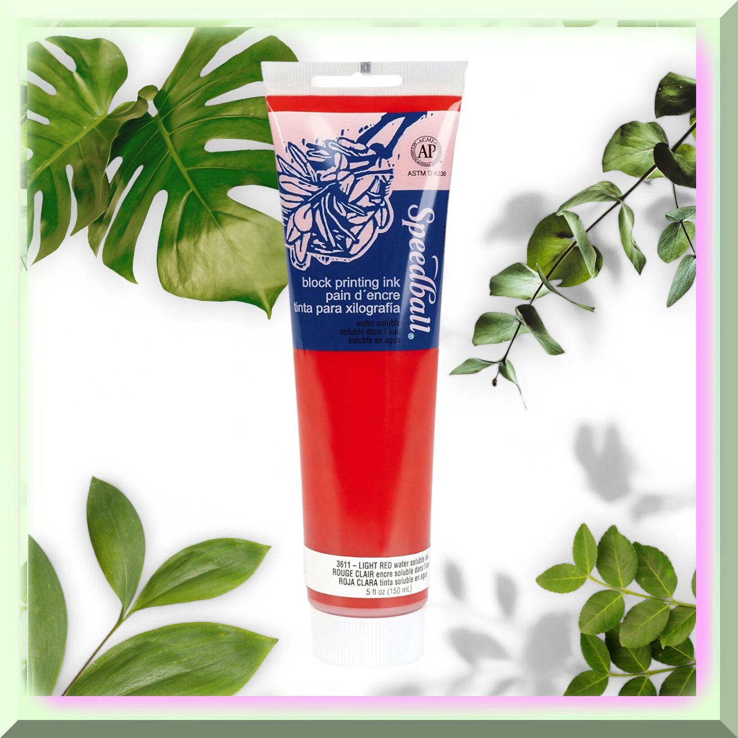 5oz Light Red Water-Soluble Block Printing Ink