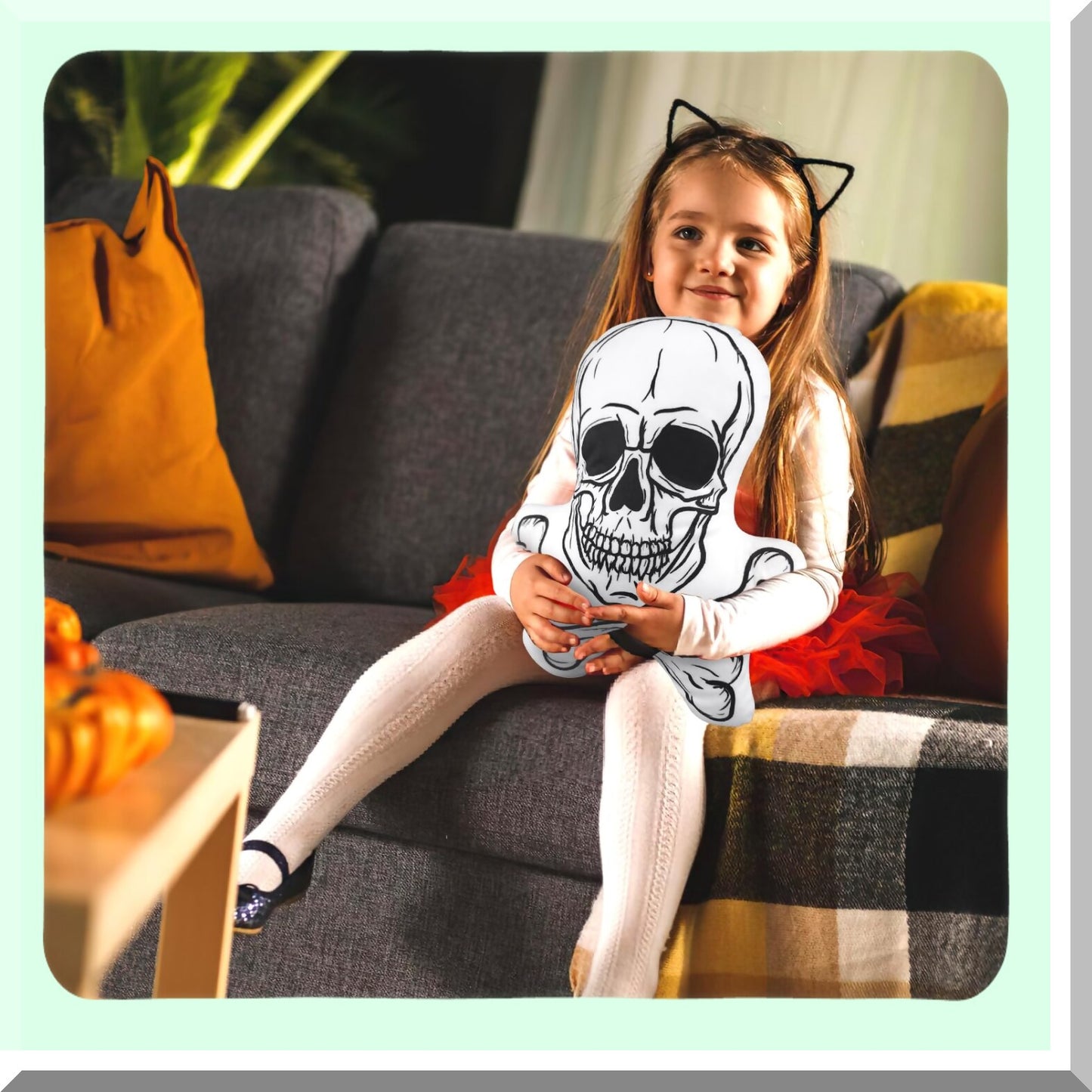 Boneshugger Plush Pillow - 14" Skull Shape Bones Pillow for Room Decor, Funny Hugging Doll Soft Gift for Sofa, Couch, Bed - Unique Room Accent