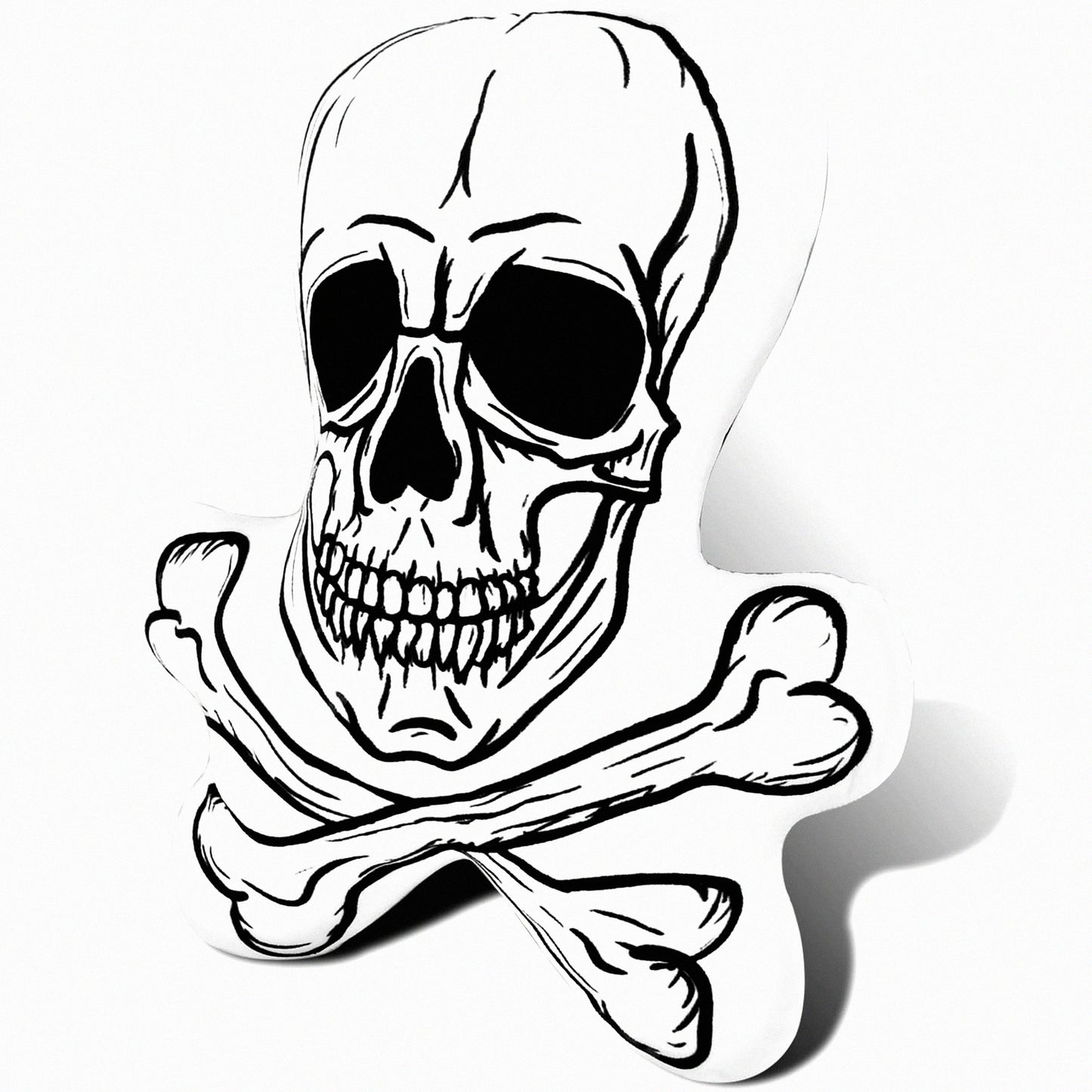 Boneshugger Plush Pillow - 14" Skull Shape Bones Pillow for Room Decor, Funny Hugging Doll Soft Gift for Sofa, Couch, Bed - Unique Room Accent