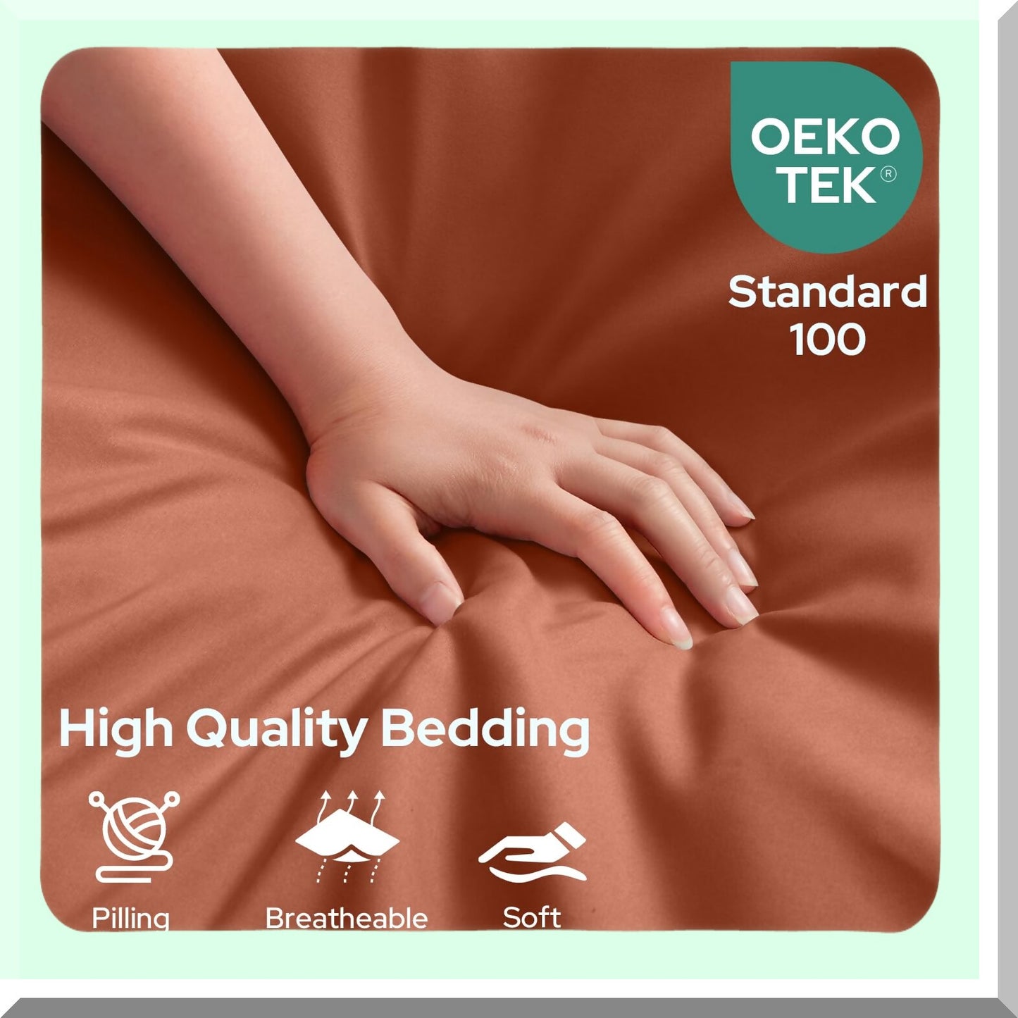 Terracotta Bliss 6-Piece Bedding Set - Queen Size Burnt Orange Sheets, Extra Soft Microfiber, Deep Pocket, Wrinkle & Fade Free - 1800 Thread Count
