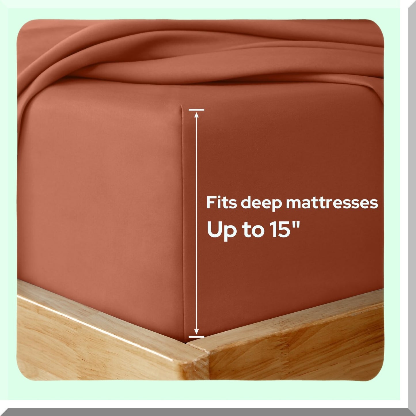 Terracotta Bliss 6-Piece Bedding Set - Queen Size Burnt Orange Sheets, Extra Soft Microfiber, Deep Pocket, Wrinkle & Fade Free - 1800 Thread Count