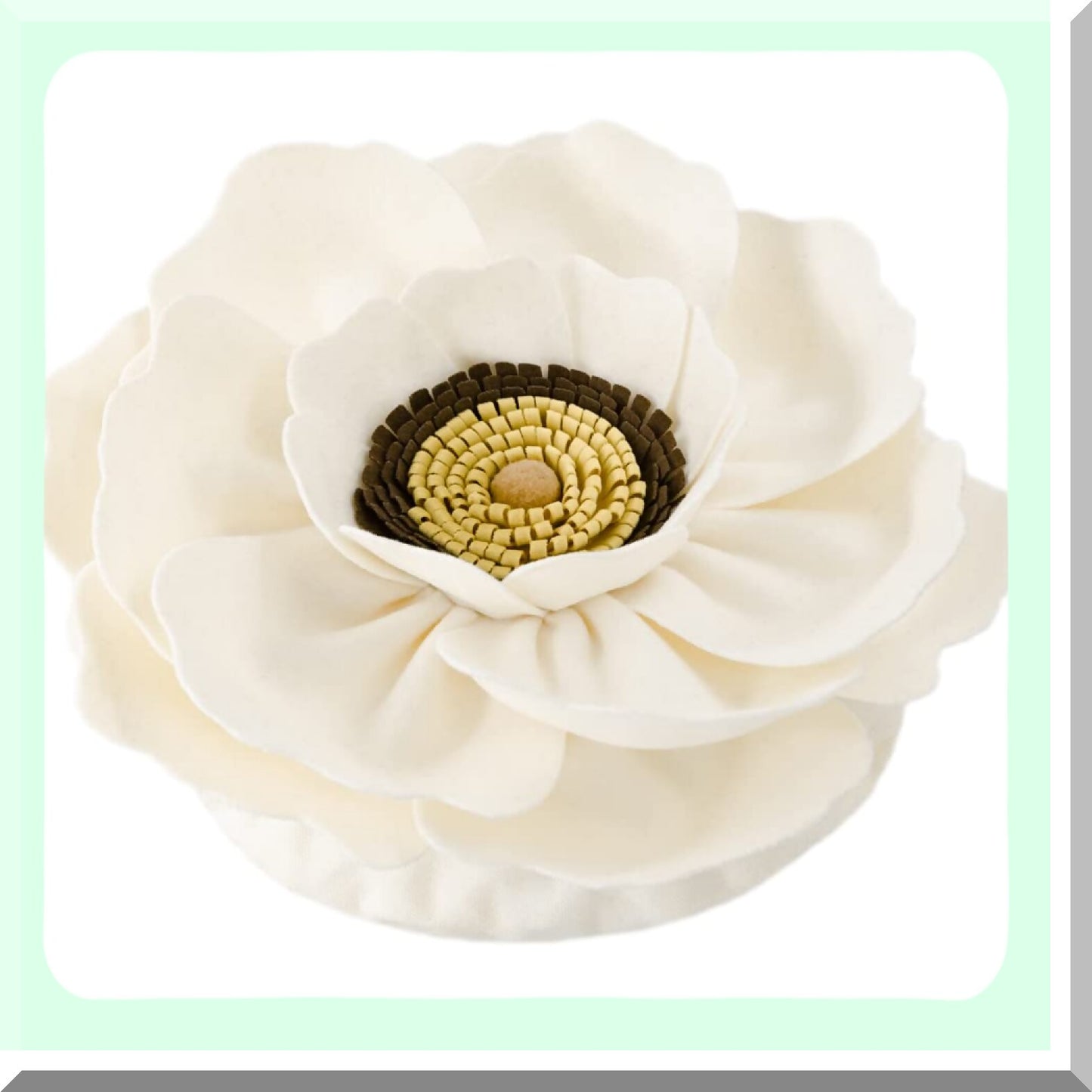 Floral Bliss 3D Round Pillow - Decorative Flower Shaped Cushion for Couch & Bedroom - Aesthetic Home Decor - 12 Inch White - Insert Included