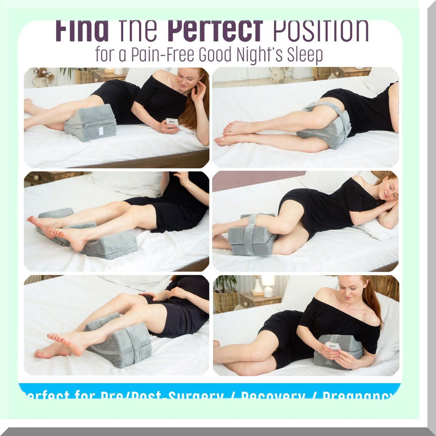 OrthoSleep Memory Foam Knee Hip Leg Pillow - Customizable Thickness for Side Sleepers, Lower Back Pain, Sciatica Relief - Orthopedic Support for Better Sleep
