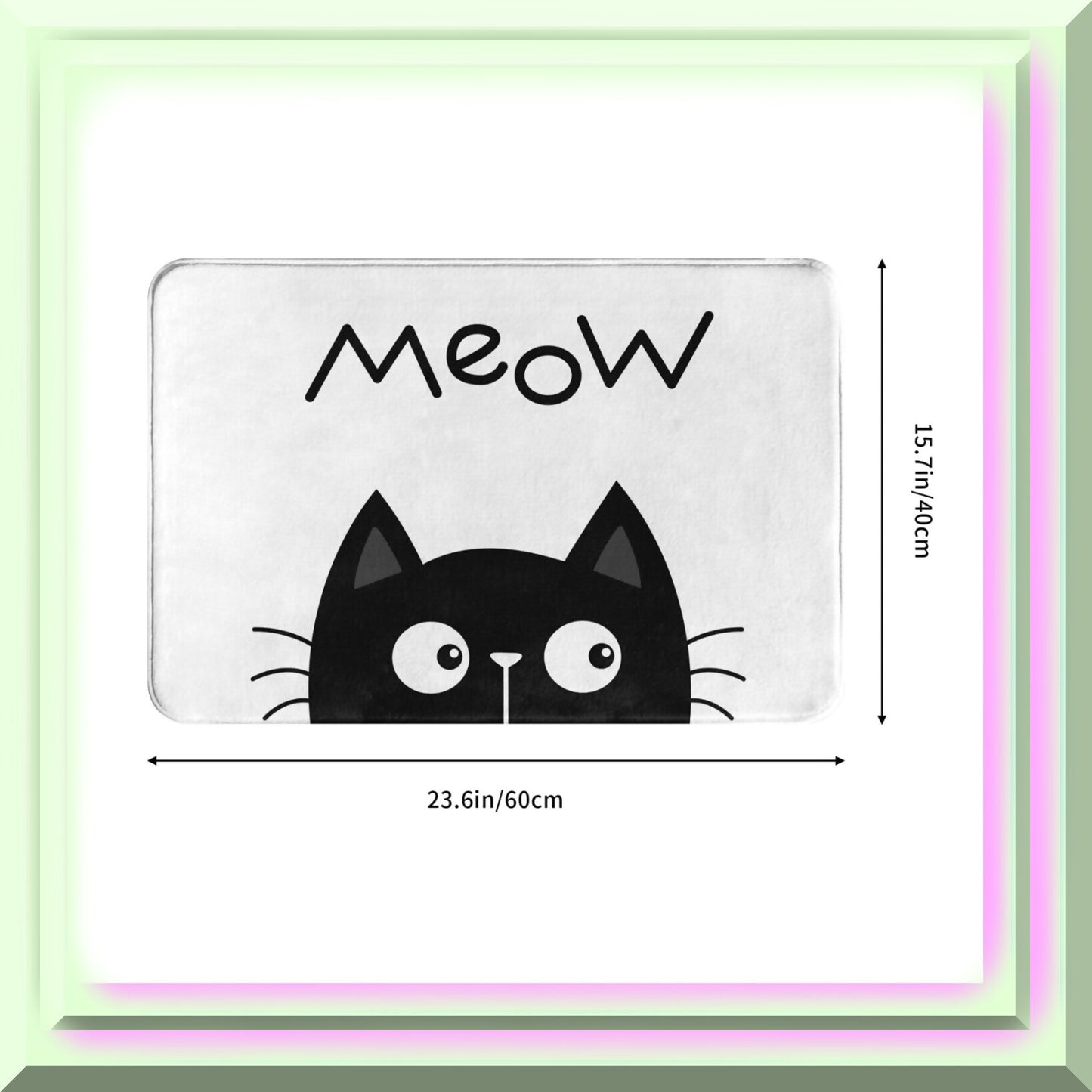 Black and White Bath Mat 15.7 x 23.6 inches