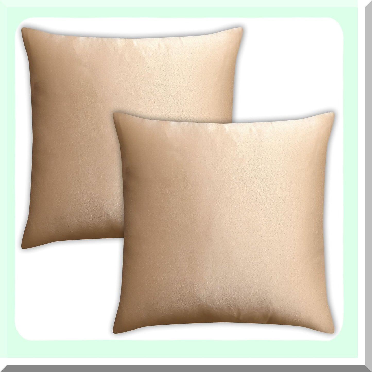Luxury Silk Nude Pillow Covers - Set of 2 Decorative Throw Pillow Covers with Zipper Closure for Couch Bed Car Sofa - Heavy Quality Toss Pillows