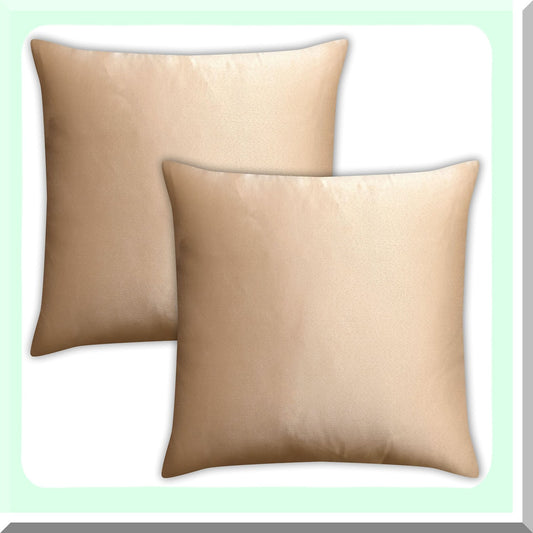Luxury Silk Nude Pillow Covers - Set of 2 Decorative Throw Pillow Covers with Zipper Closure for Couch Bed Car Sofa - Heavy Quality Toss Pillows