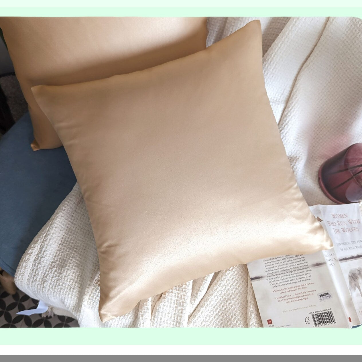 Luxury Silk Nude Pillow Covers - Set of 2 Decorative Throw Pillow Covers with Zipper Closure for Couch Bed Car Sofa - Heavy Quality Toss Pillows