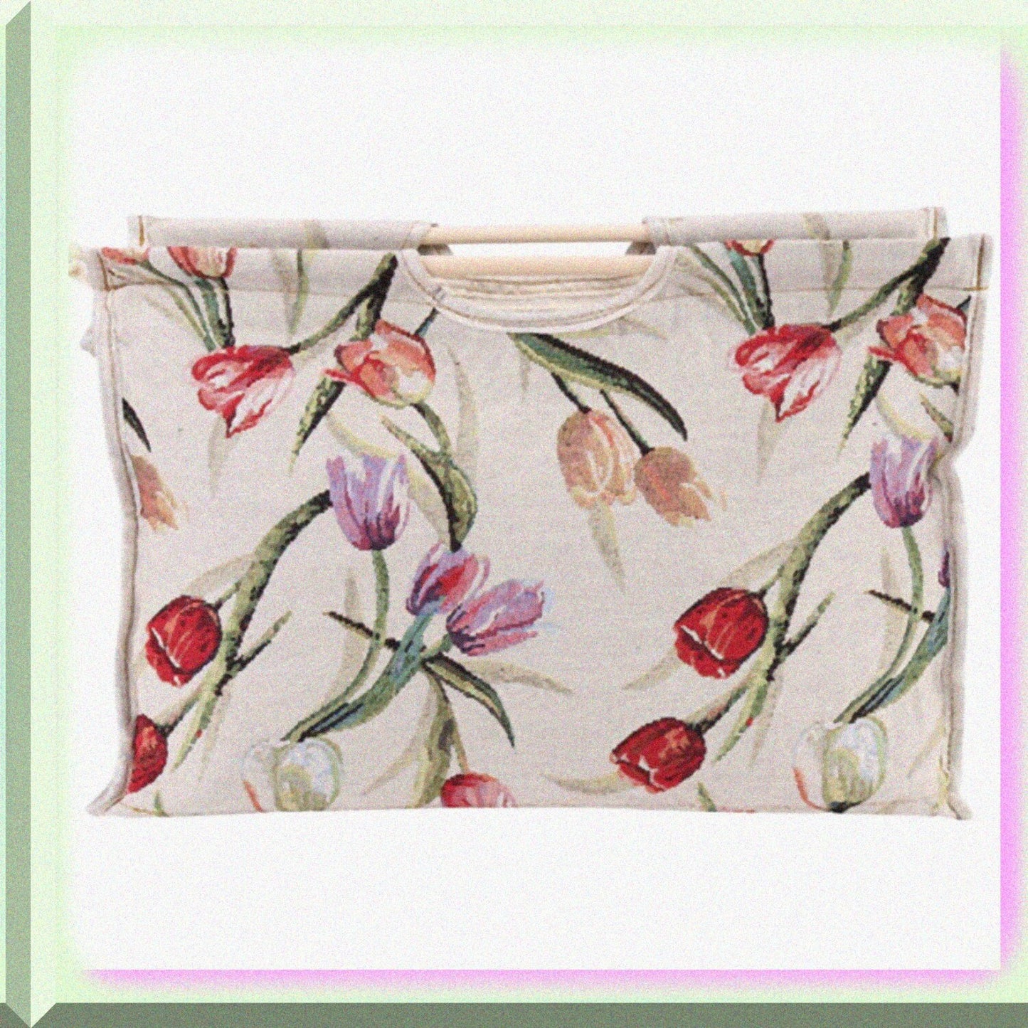 Knitting Bag Rose Jacquard 16.5x11.8x4.3in