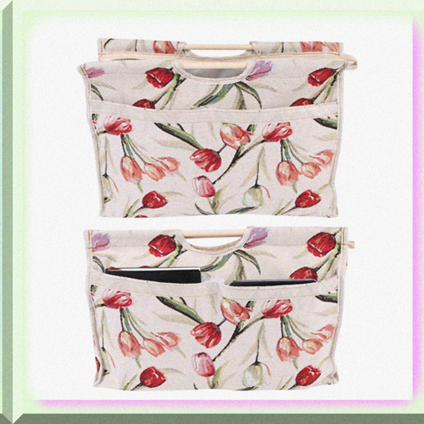 Knitting Bag Rose Jacquard 16.5x11.8x4.3in