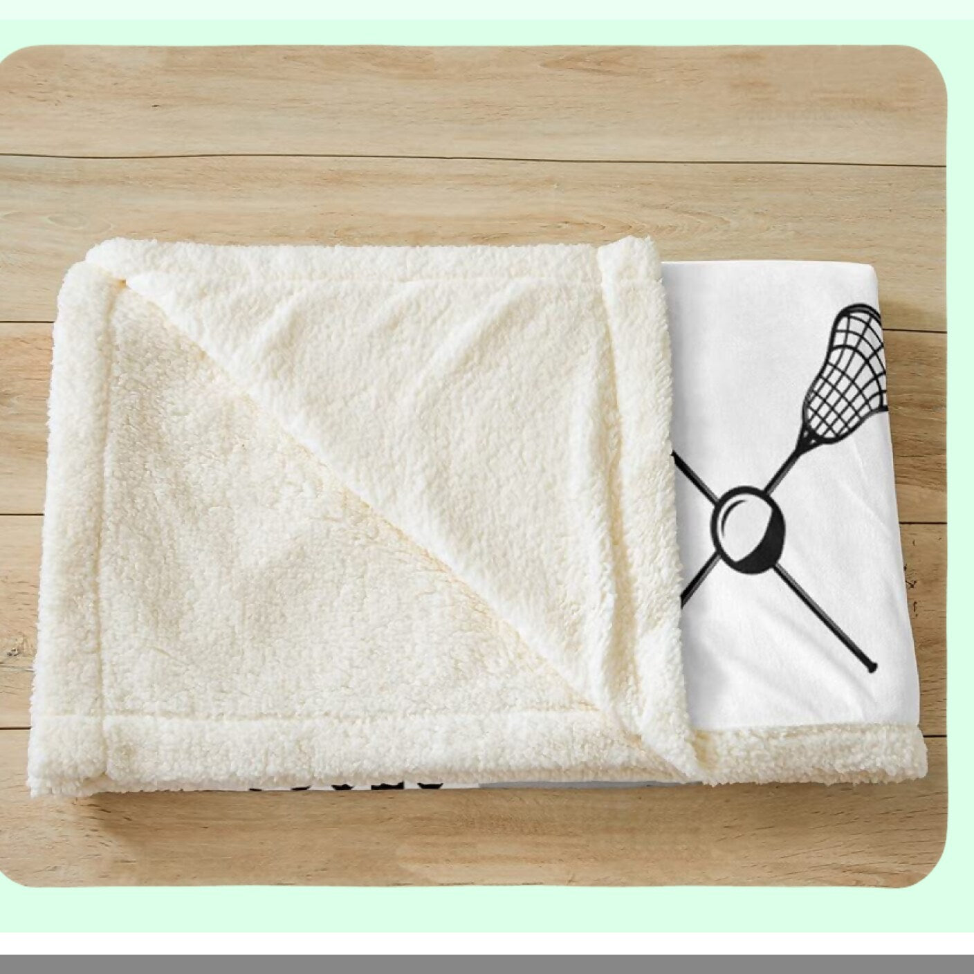 Lacrosse Dream Fleece Throw - Cozy Sherpa Blanket for Lacrosse Lovers, 50"x60" Black & White Plush Blanket, Perfect Sports Game Gift, Decorative and Fuzzy Comfort