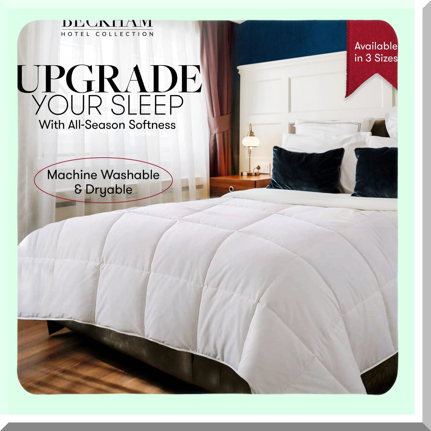 Pure Comfort Down Alternative Duvet - Hotel Collection Full/Queen Size Comforter 1600 Series Home Bedding Insert White - Luxury Sleep Essentials