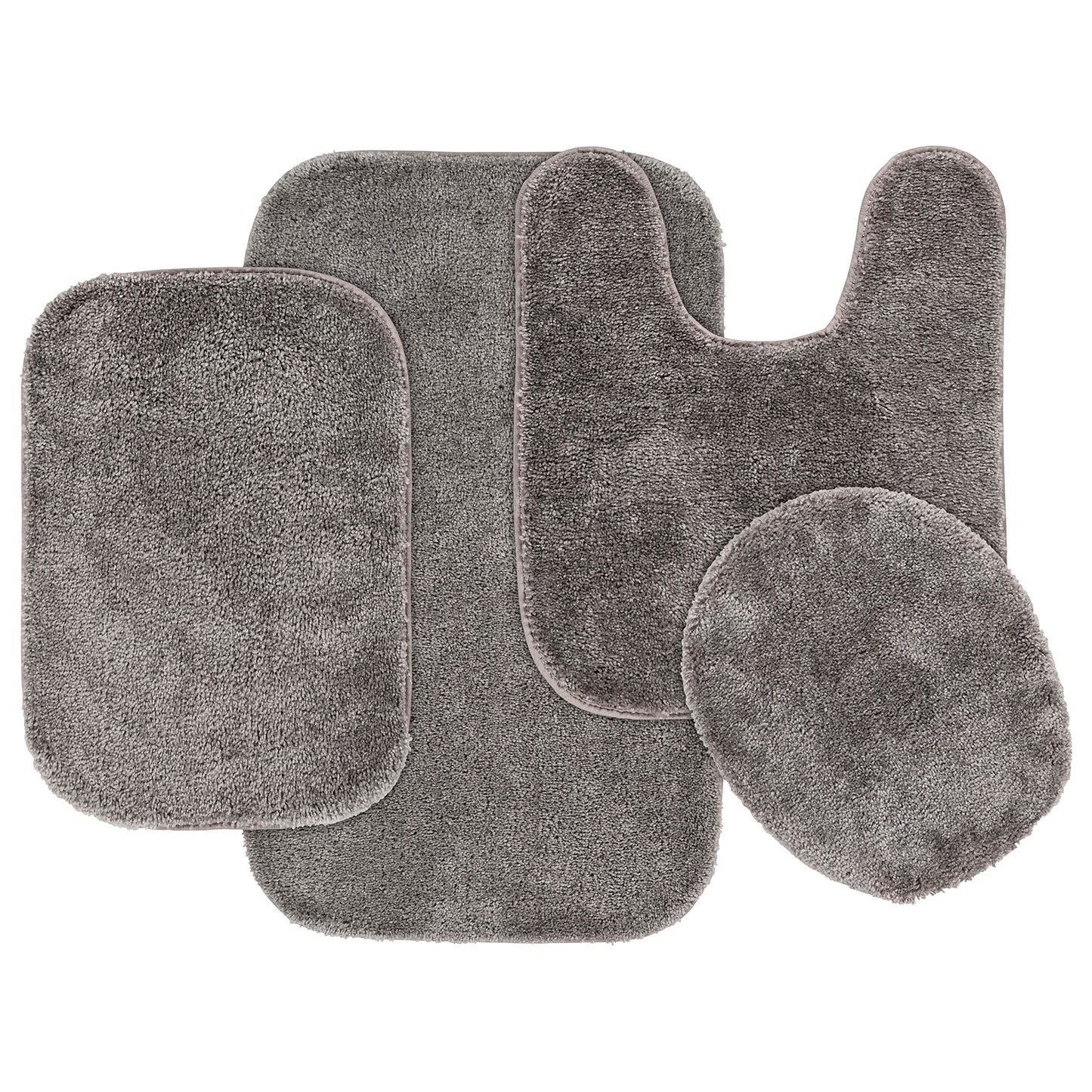 Traditional 4-Piece Nylon Bathroom Set Medium Gray
