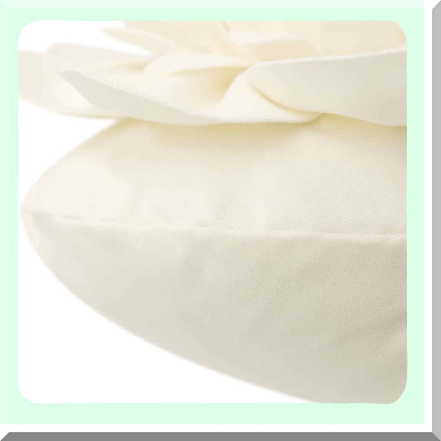 Floral Bliss 3D Round Pillow - Decorative Flower Throw Cushion for Couch & Bedroom - Aesthetic Home Decor - 14 Inch White - Insert Included