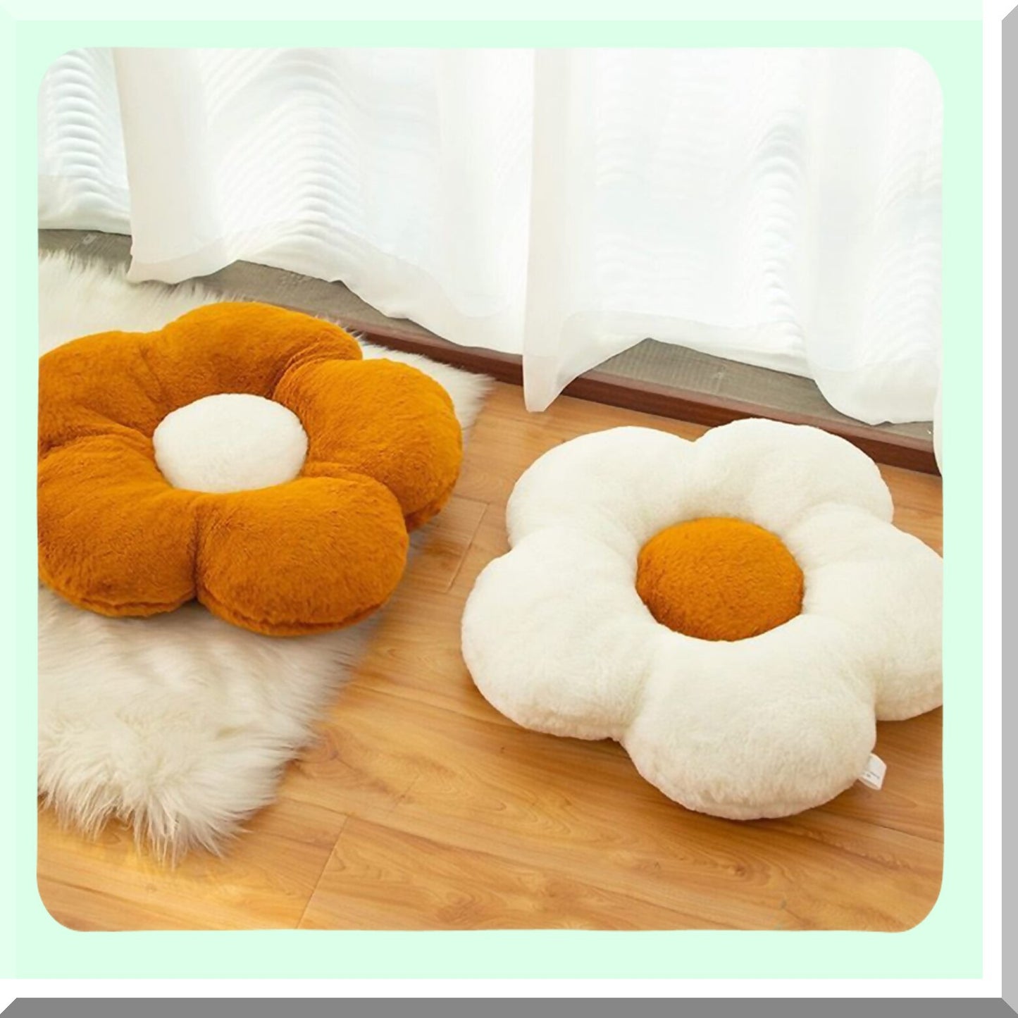 Cozy Bloom Floor Pillow - Casual Comfort Cushion for Office, Living Room, and Bed Decor - Soft Plush 50cm Brown Flower Cushion