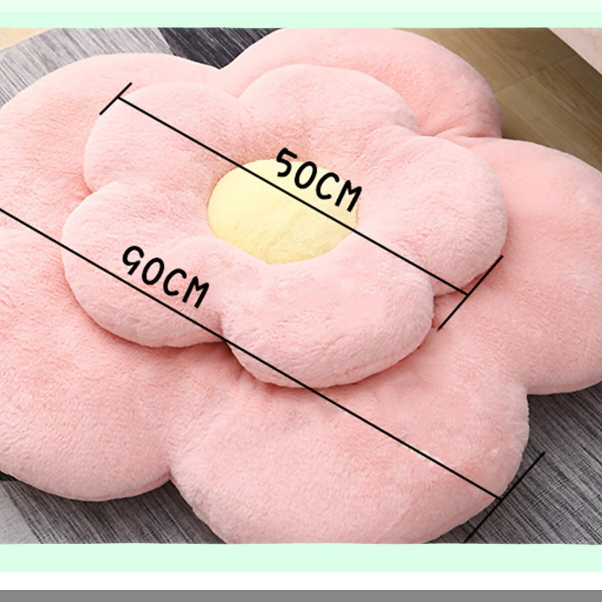 Cozy Bloom Floor Pillow - Casual Comfort Cushion for Office, Living Room, and Bed Decor - Soft Plush 50cm Brown Flower Cushion