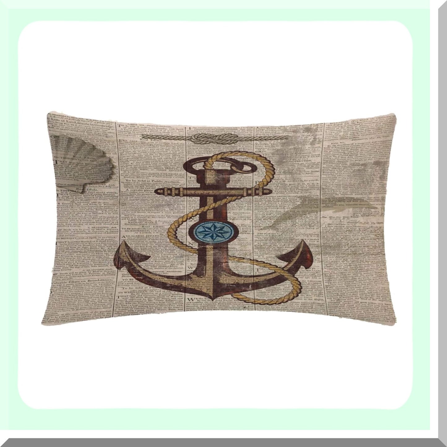 Vintage Tower Flower Bicycle Cushion Cover - Rectangular Cotton Linen Decorative Pillow for Couch Sofa Bed Chair - 12"x20" - 2Pack