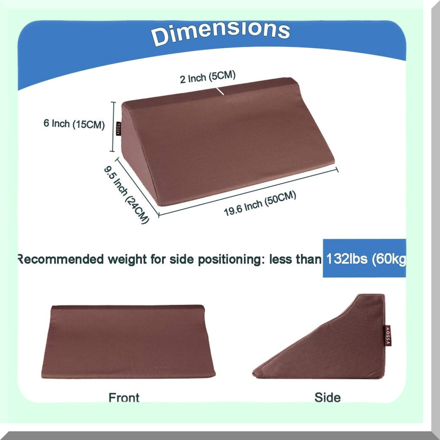 Surgery Recovery Comfort Wedge - 30 Degree Incline Foam Pillow for Bed Sores, Pressure Ulcers, and Sleeping Support - Triangle Positioning Ramp