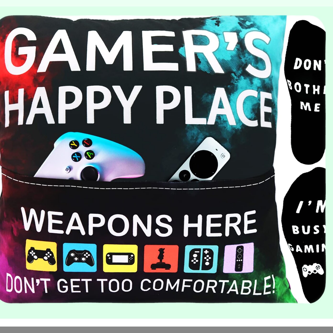 Ultimate Gamer Bundle: Pillow Cover & Socks Set - Gaming Room Decor for Teenage Boys - 18" x 18" - Perfect Gamer Gifts for Teens - Game Room Essentials