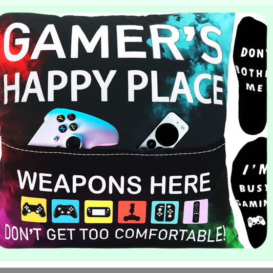 Ultimate Gamer Bundle: Pillow Cover & Socks Set - Gaming Room Decor for Teenage Boys - 18" x 18" - Perfect Gamer Gifts for Teens - Game Room Essentials