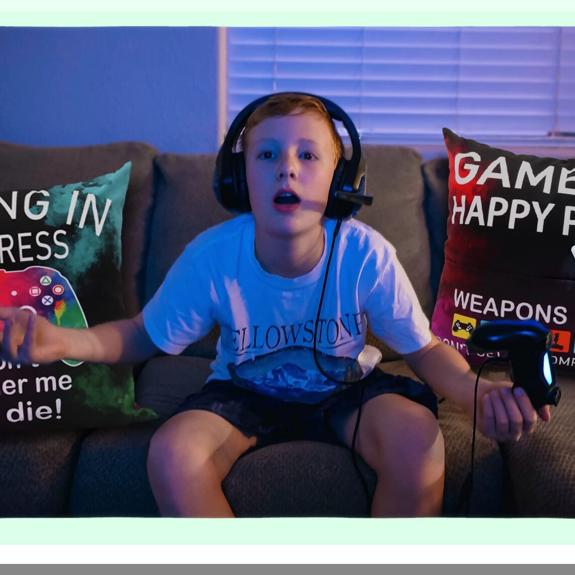 Ultimate Gamer Bundle: Pillow Cover & Socks Set - Gaming Room Decor for Teenage Boys - 18" x 18" - Perfect Gamer Gifts for Teens - Game Room Essentials