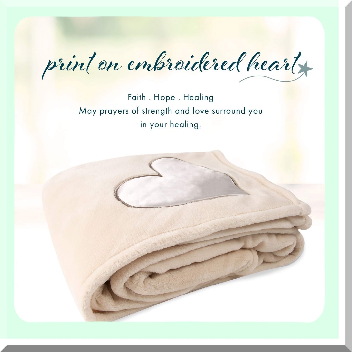 Faith & Hope Ultra-Soft Plush Throw - Cozy White 50x60 Inch Blanket