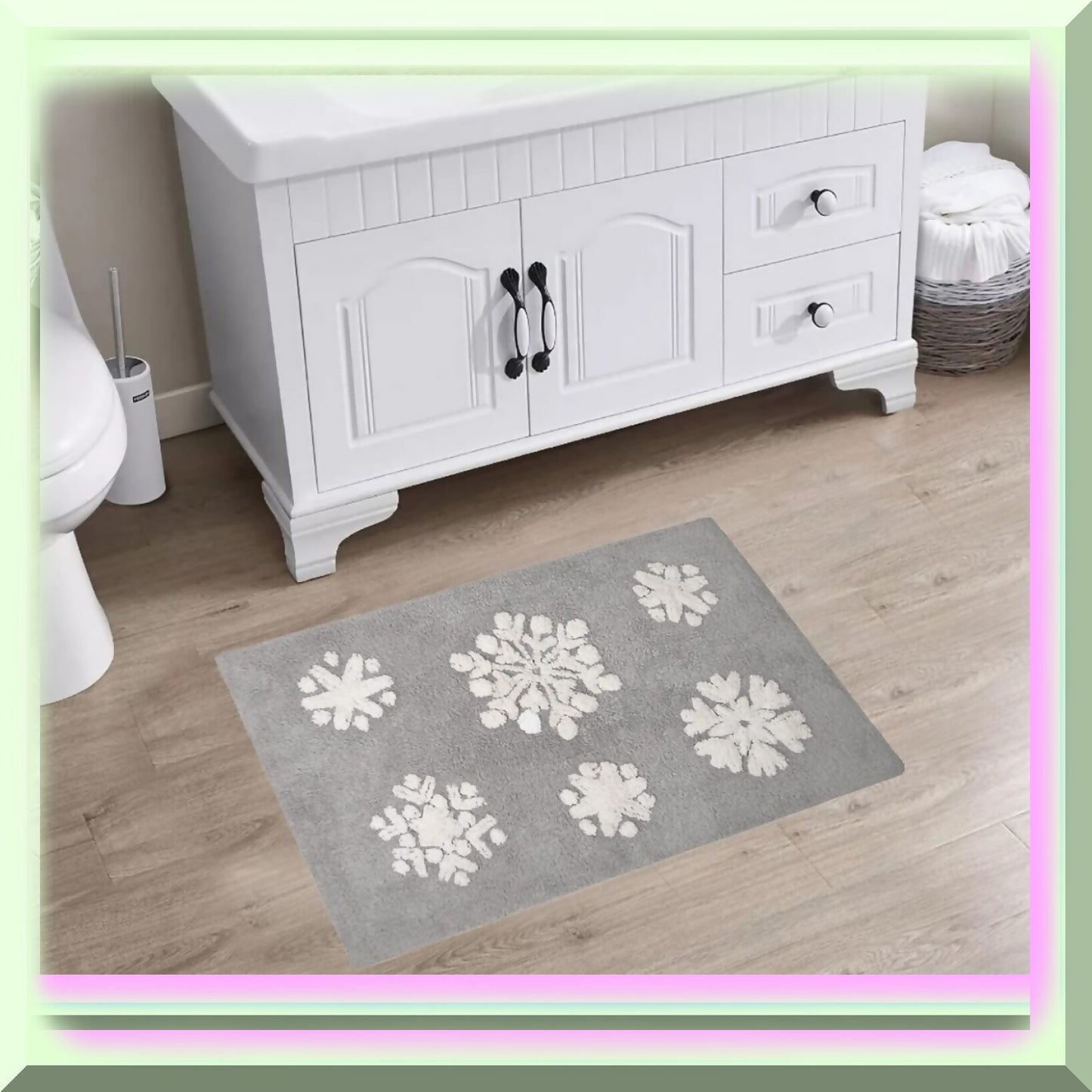 Holiday Decor Square Buffalo Plaid Bath Rug 20x30