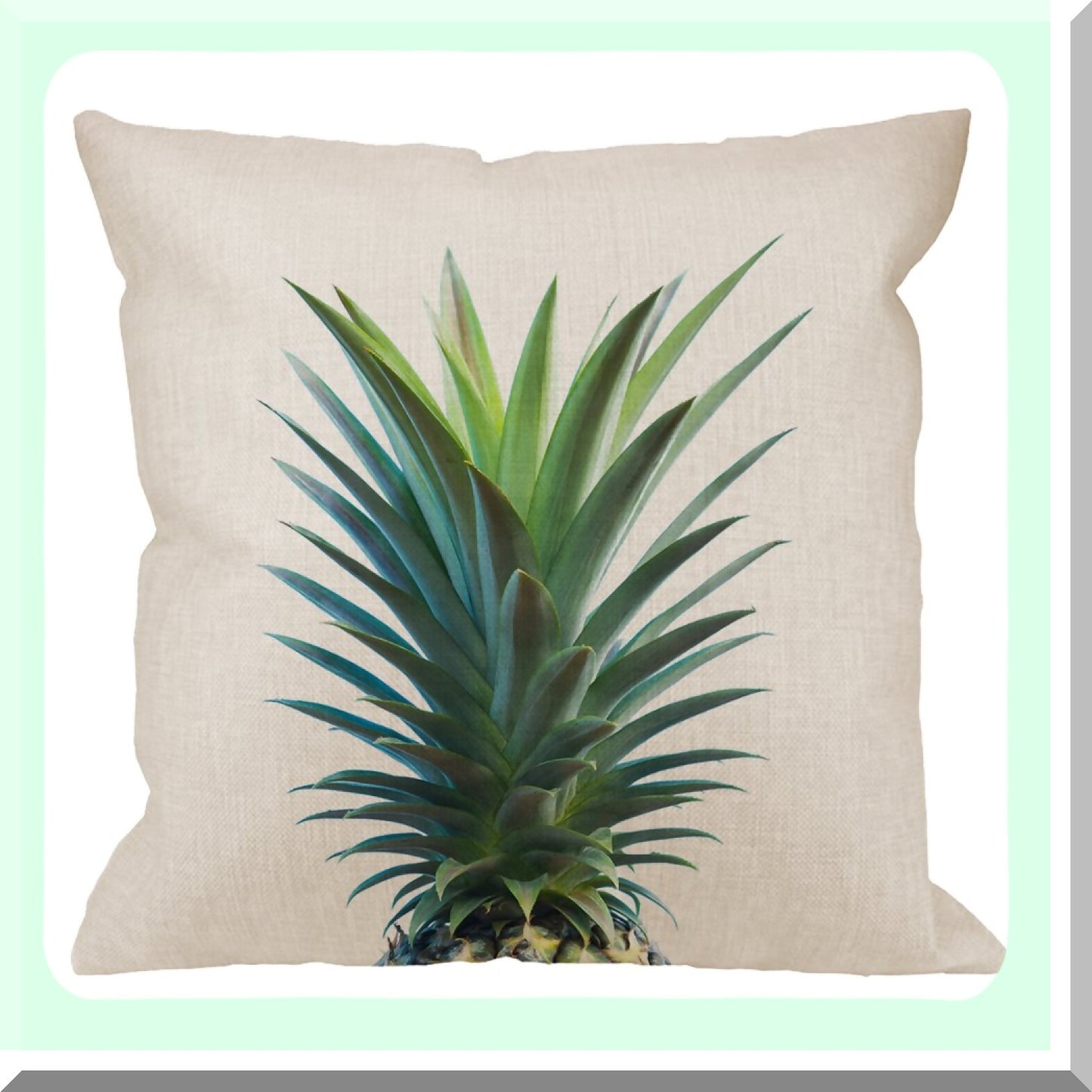 Pineapple Paradise Pillowcase - Tropical Decorative Throw Pillow Cover for Home Sofa Couch, Cotton Linen Square Cushion Case 18x18 inch Green