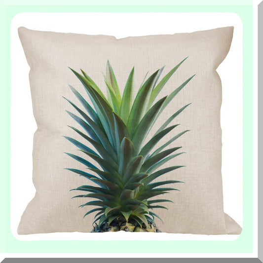 Pineapple Paradise Pillowcase - Tropical Decorative Throw Pillow Cover for Home Sofa Couch, Cotton Linen Square Cushion Case 18x18 inch Green