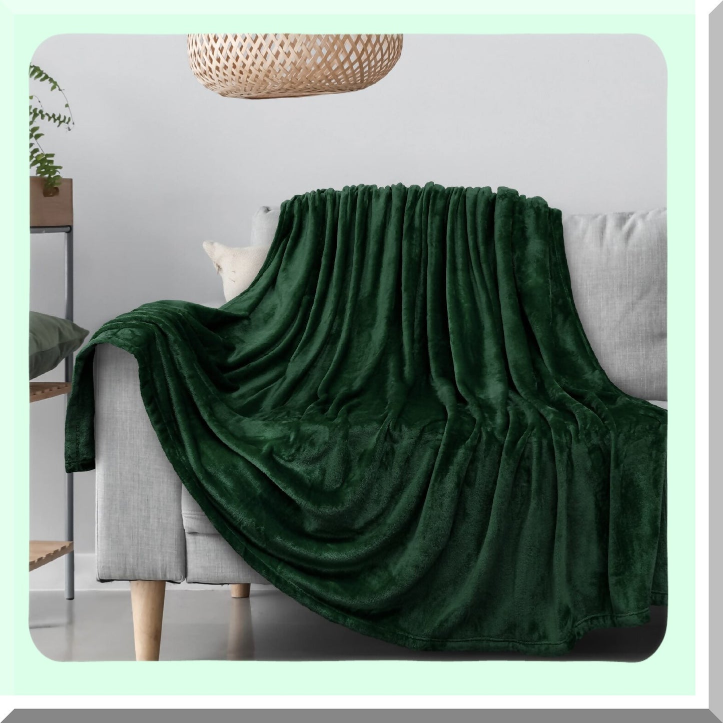 Emerald Luxe Twin Fleece Blanket - Super Soft, Plush Flannel Throw, Lightweight Microfiber for Sofa, Couch, Bed - 60x80 inches