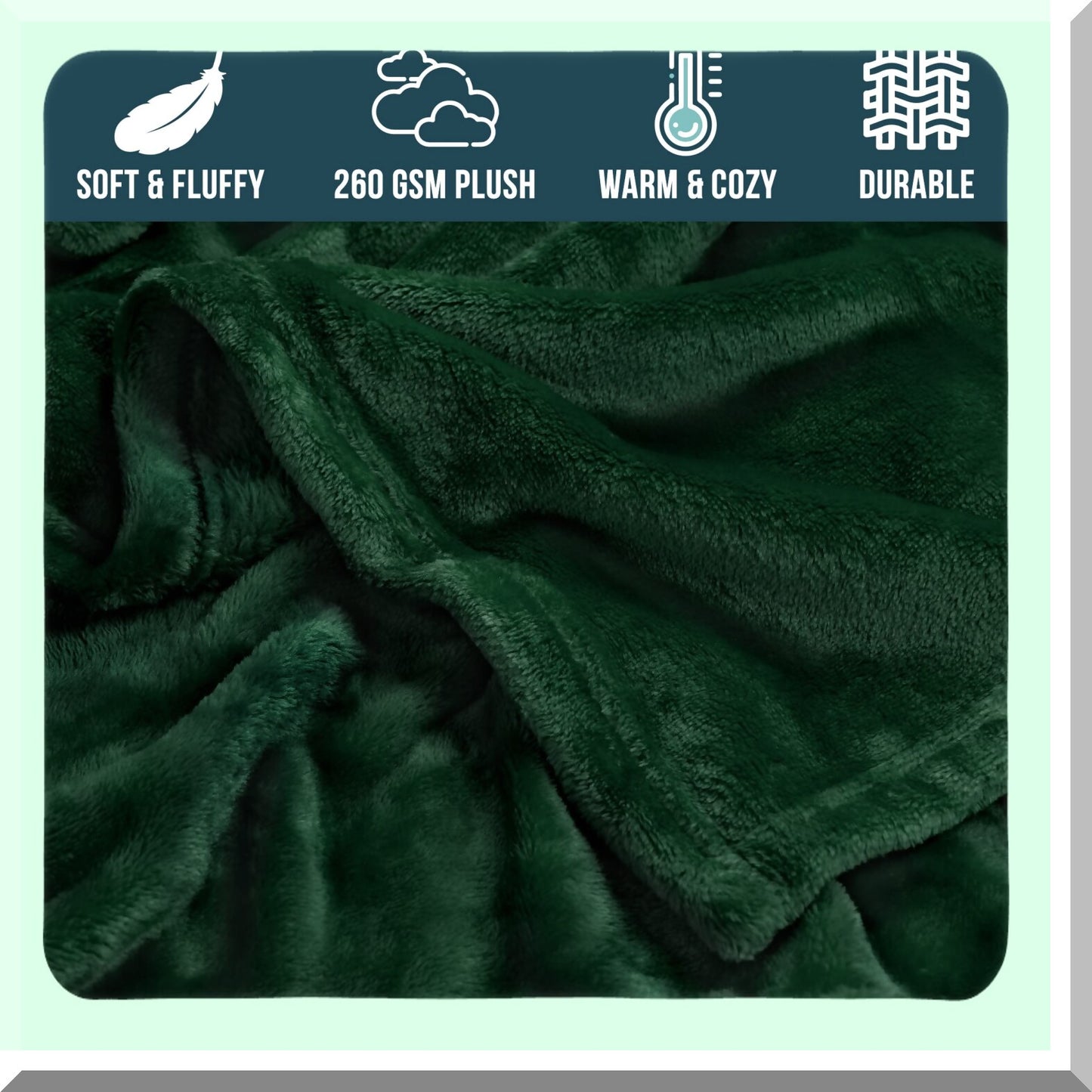 Emerald Luxe Twin Fleece Blanket - Super Soft, Plush Flannel Throw, Lightweight Microfiber for Sofa, Couch, Bed - 60x80 inches