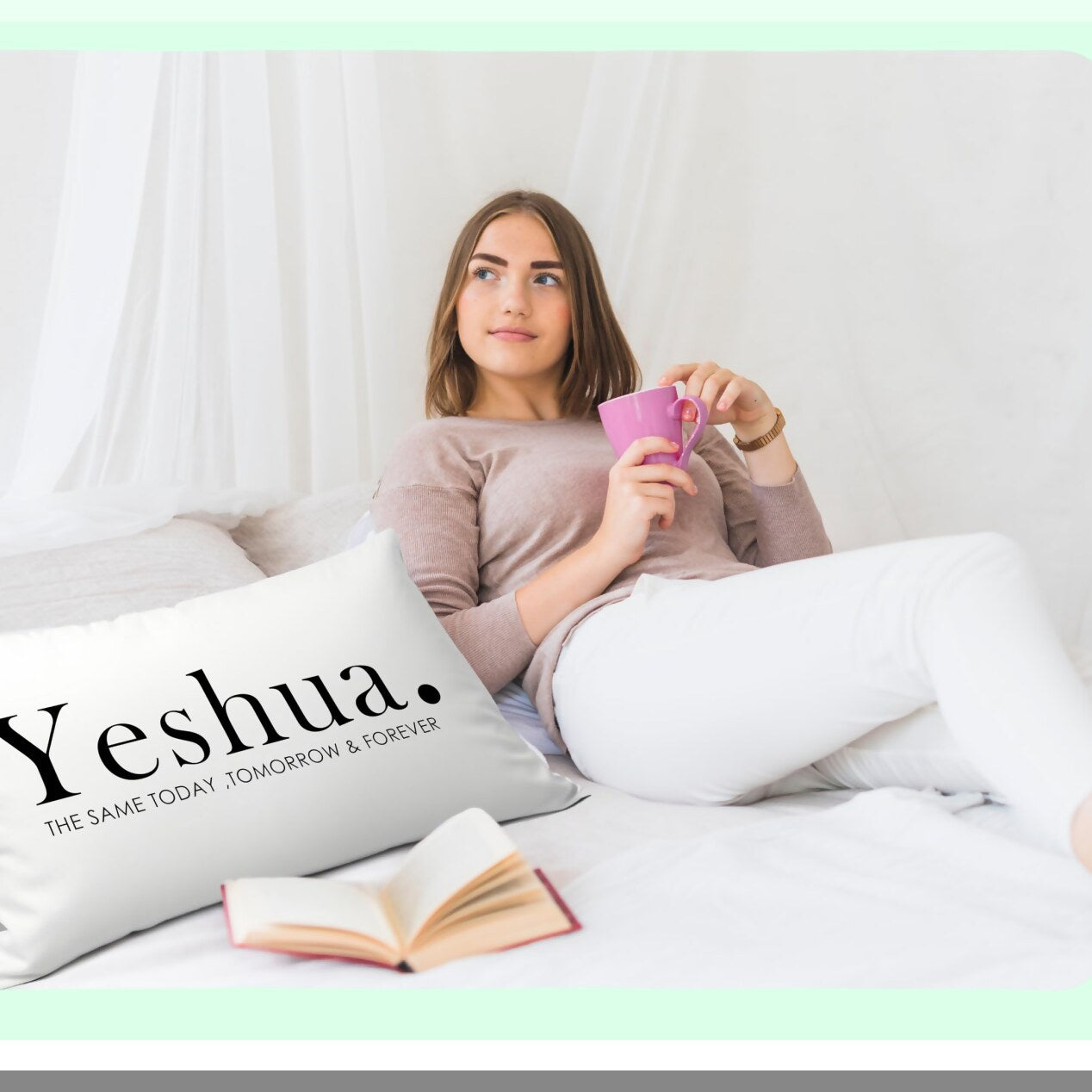 Faithful Blessings Pillow Covers - Set of 2, Inspirational Christian Gifts for Women, Religious Decorative Cushion Cases 12x20