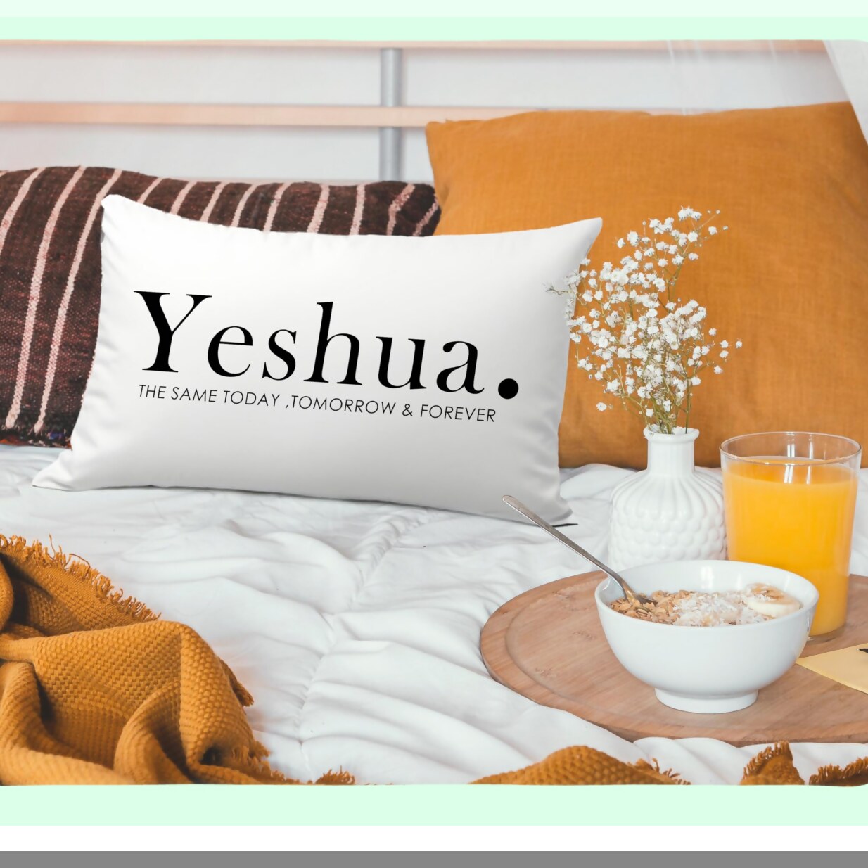 Faithful Blessings Pillow Covers - Set of 2, Inspirational Christian Gifts for Women, Religious Decorative Cushion Cases 12x20