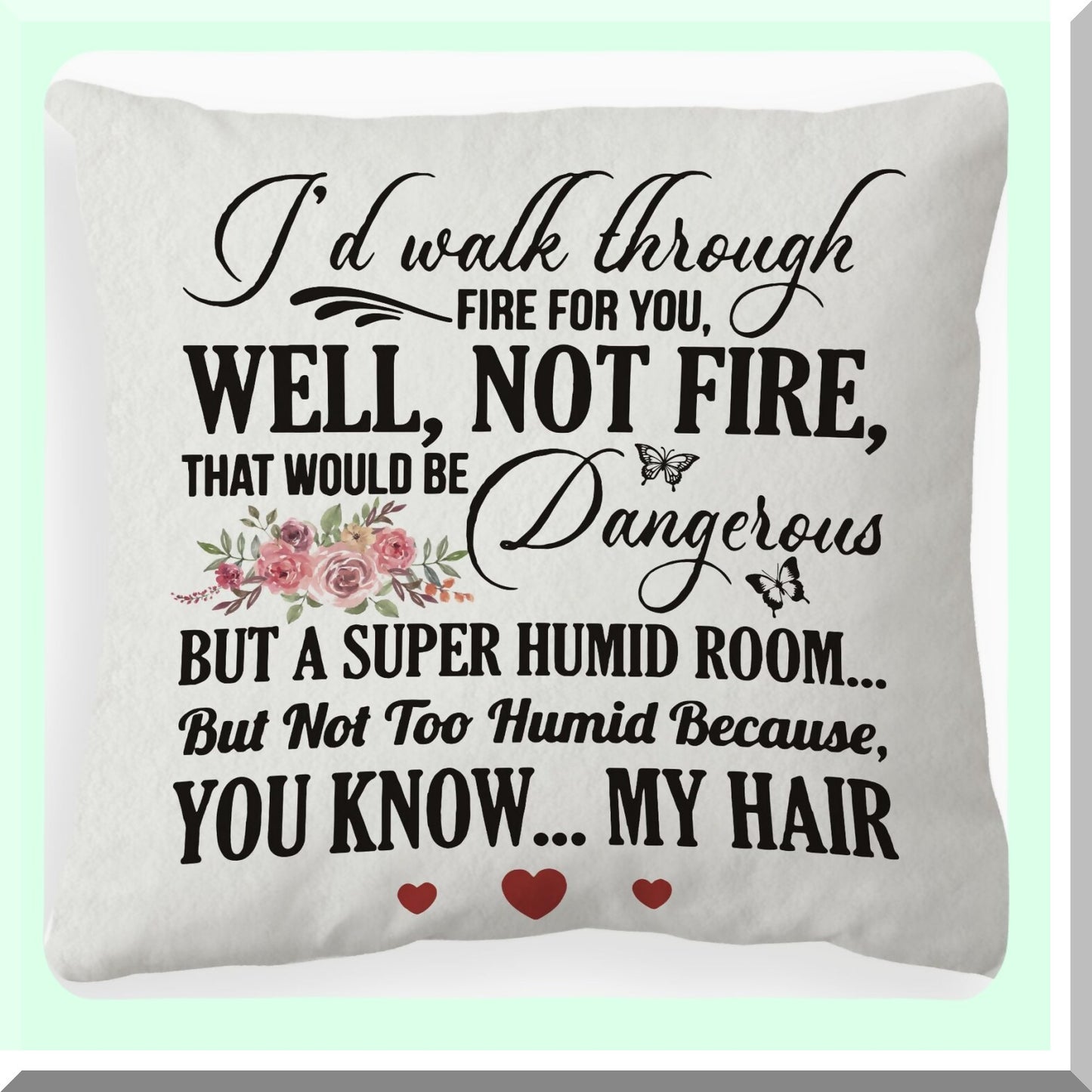 Sister Love Decorative Pillow Covers - 18x18 Inch Home Decor Cushion Case - Hair Inspired Throw Pillow - Walk Through for You Design