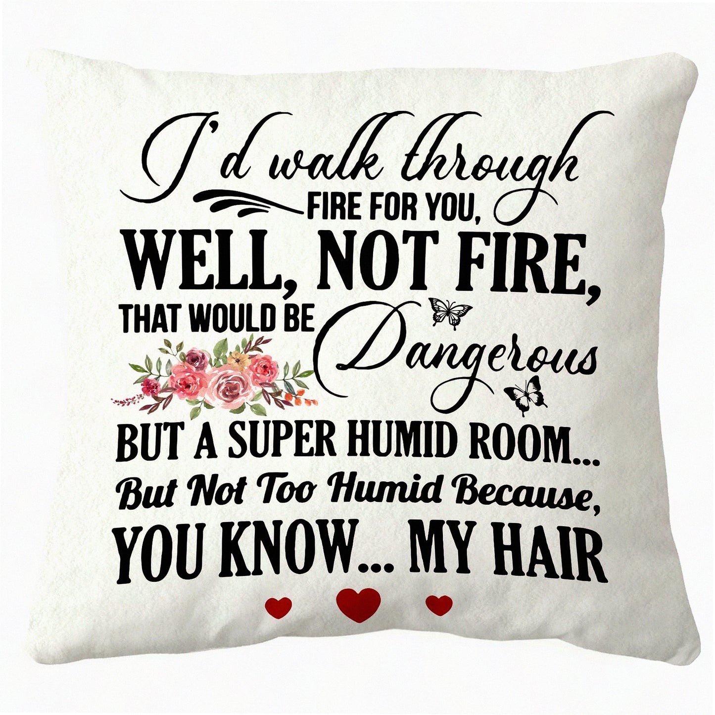 Sister Love Decorative Pillow Covers - 18x18 Inch Home Decor Cushion Case - Hair Inspired Throw Pillow - Walk Through for You Design