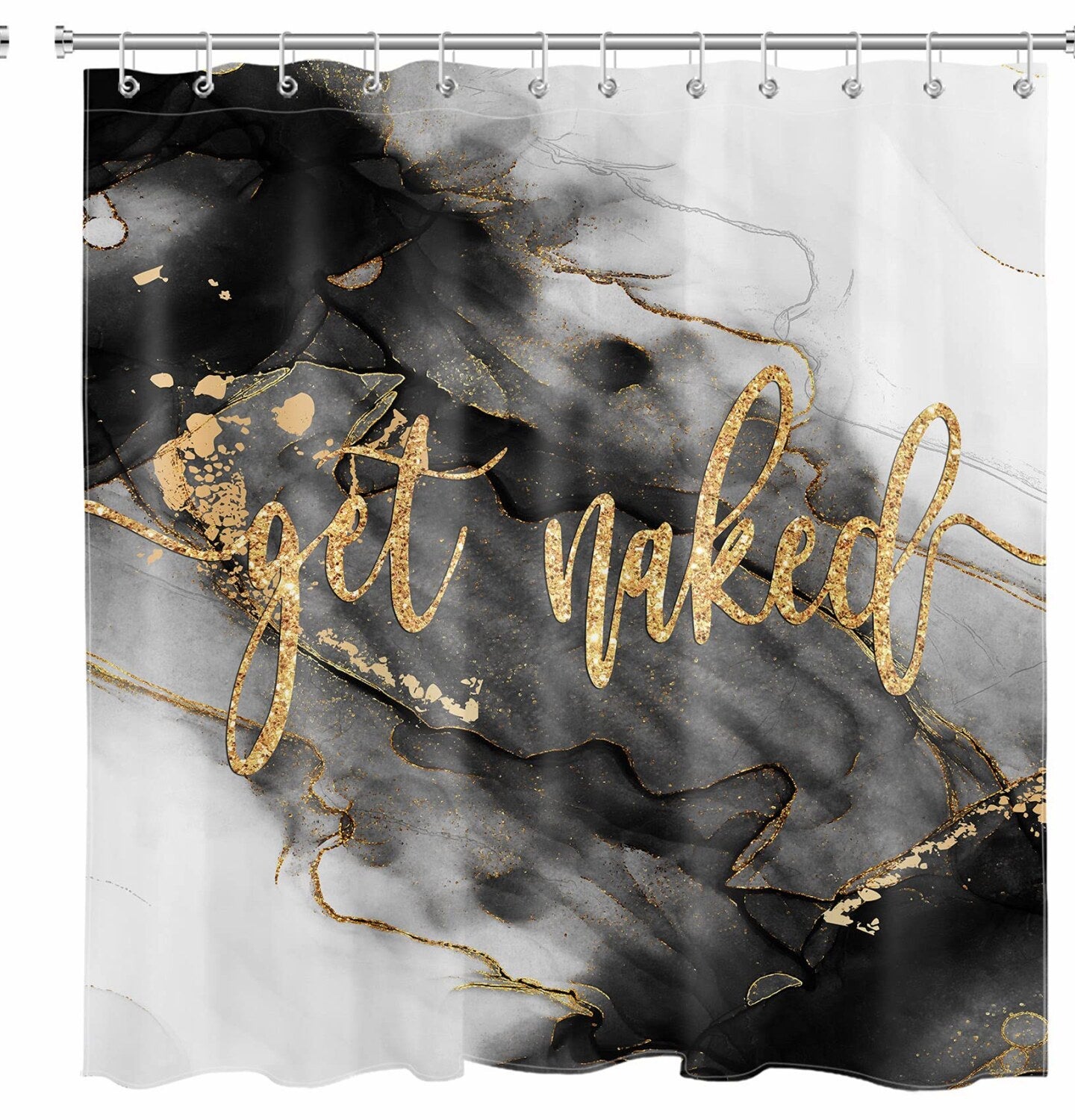 Get Naked Marble Shower Curtain 70x70 Inch