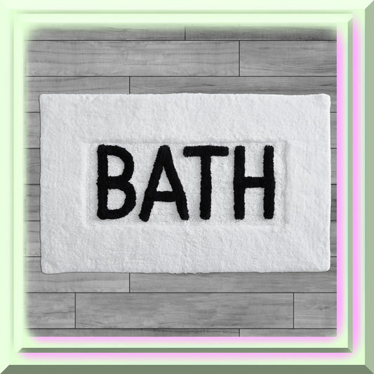 Cotton Bath Rug White 21x34